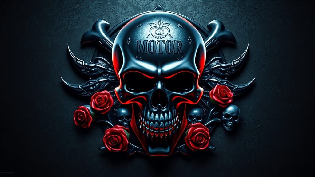 Surreal Dark Fantasy Emblem in Cyberpunk Aesthetic