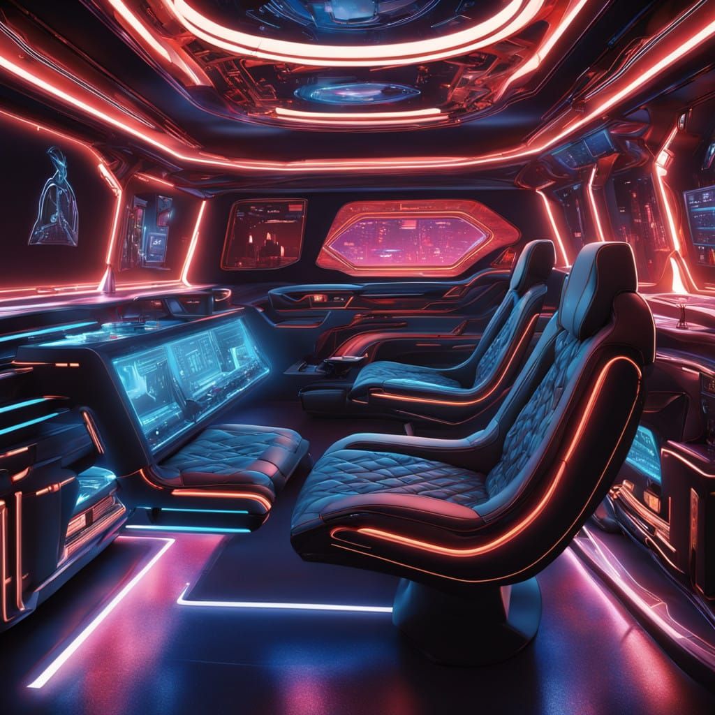 Luxurious Cyberpunk 2077 Inspired Limousine Interior