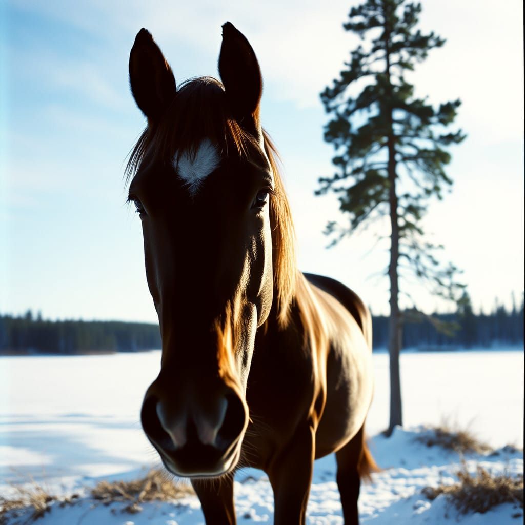 Epic Winter Wonderland in Cinematic Film Style