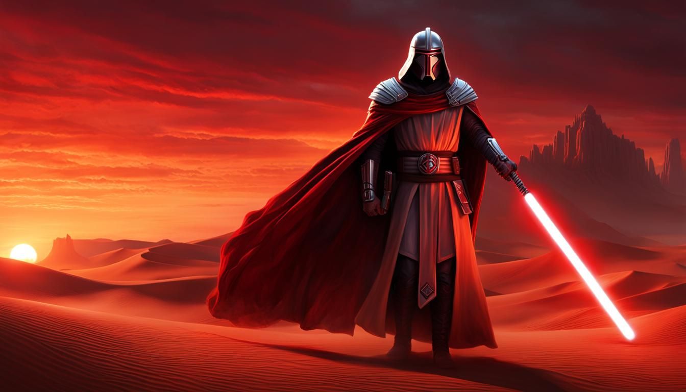 Templar Jedi Knight in Desert Sunset