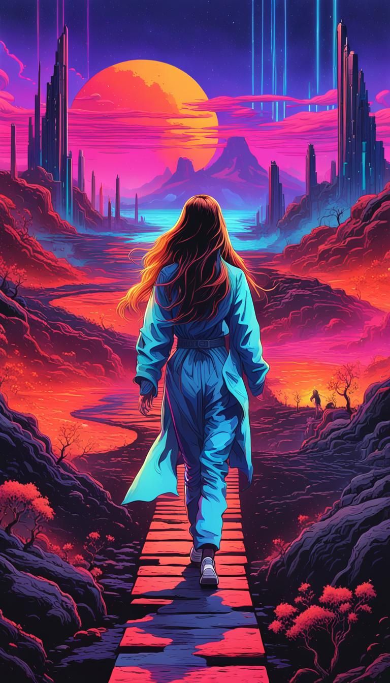 Synthwave Split Screen: Dystopia and Utopia