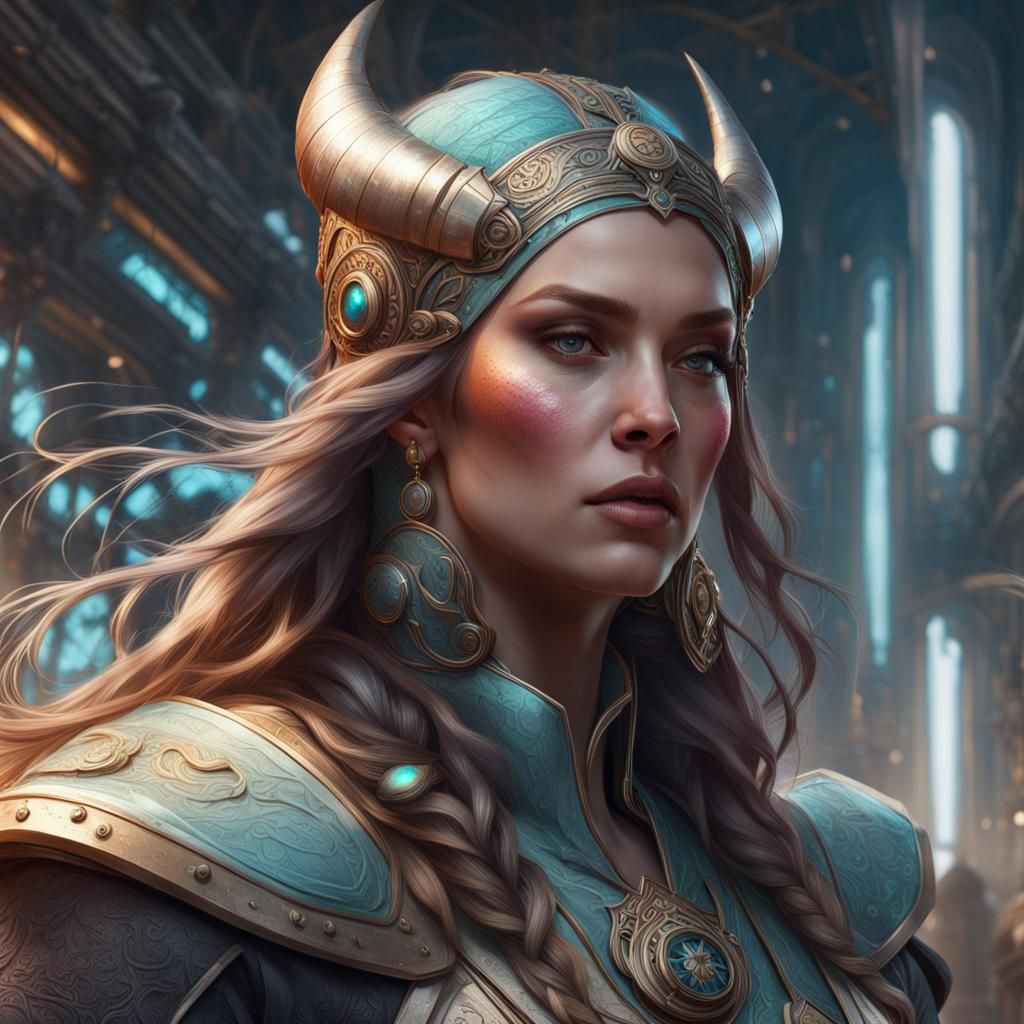 Detailed Portrait of a Space Viking