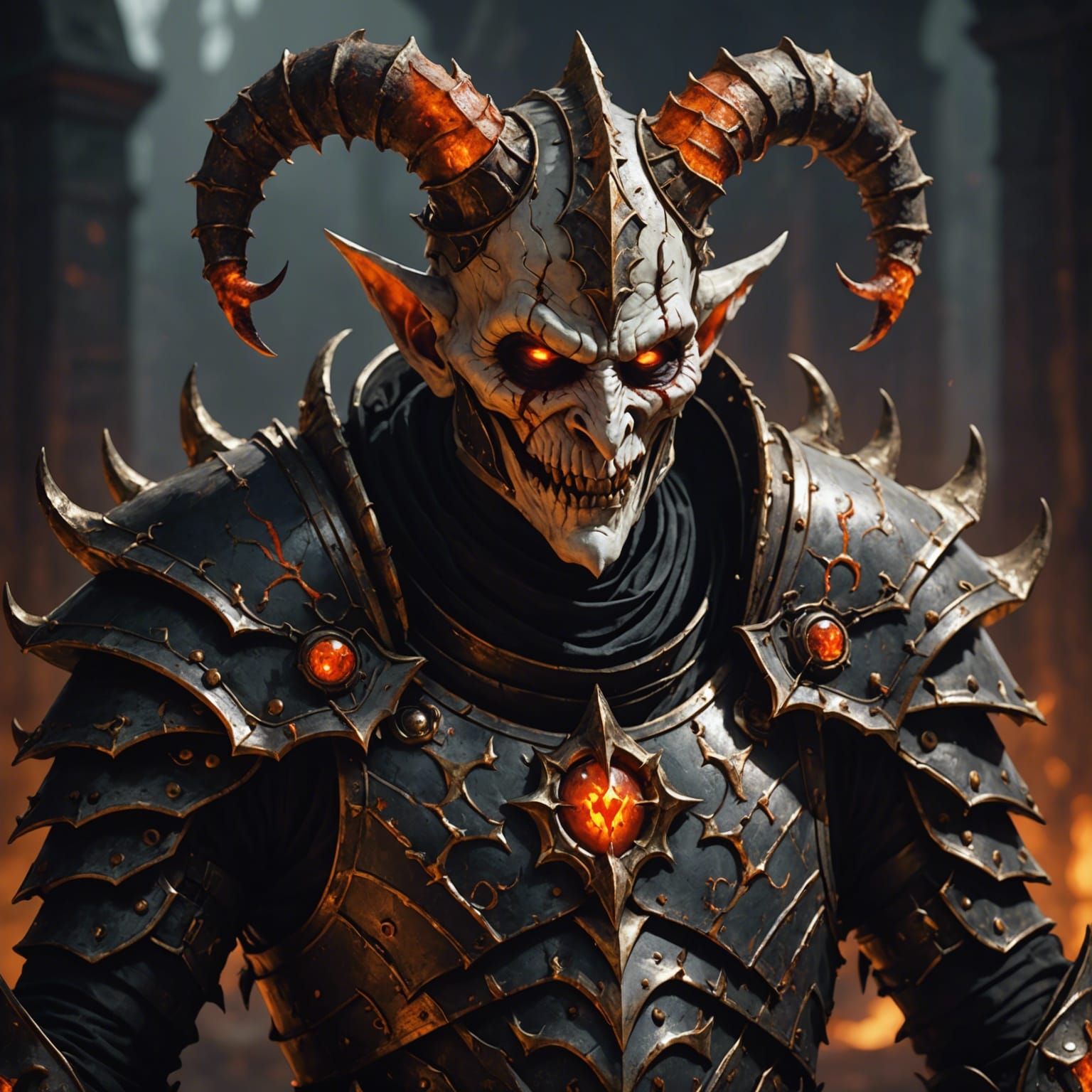 Demonic Jester in Bloody Armor, Horror Ambiance