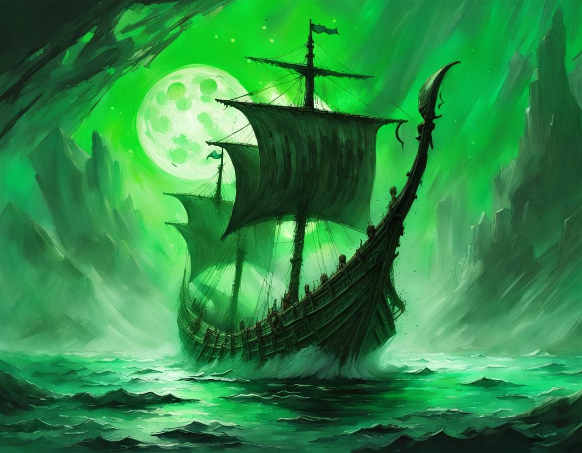 Undead Vikings Sail Naglfar in Dramatic Speedpaint