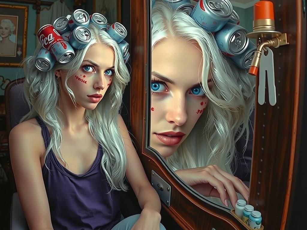 Coke and Pepsi Hair Roller Graffiti Art