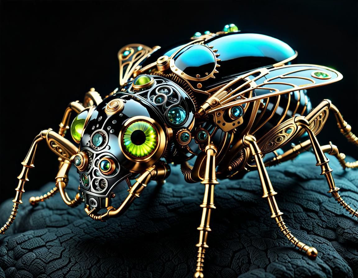 steampunk cyber insect