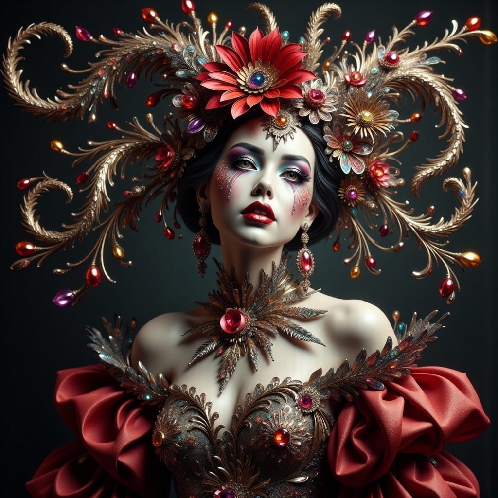 Sad Female Jester Portrait