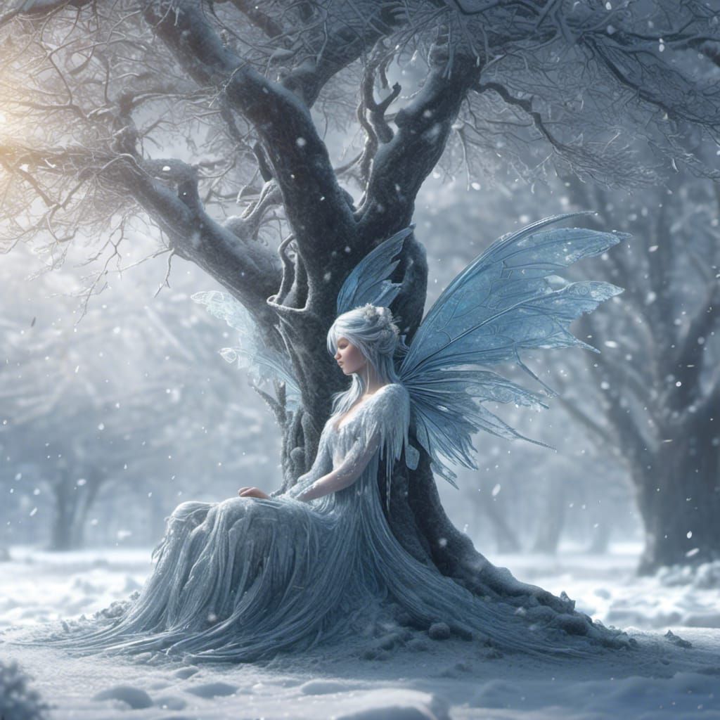 Winter Fairy in Snowstorm: Hyperreal Octane Render