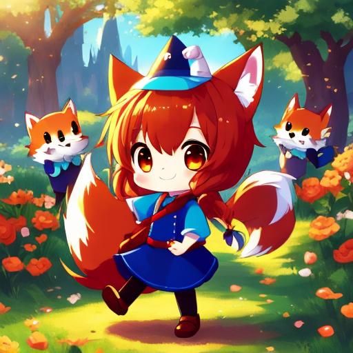 Adorable Fox-Man Chibi Concept Art