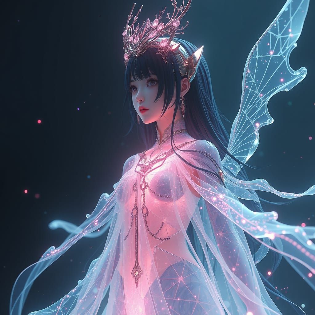 Mystical Being in Ethereal Anime Art Style