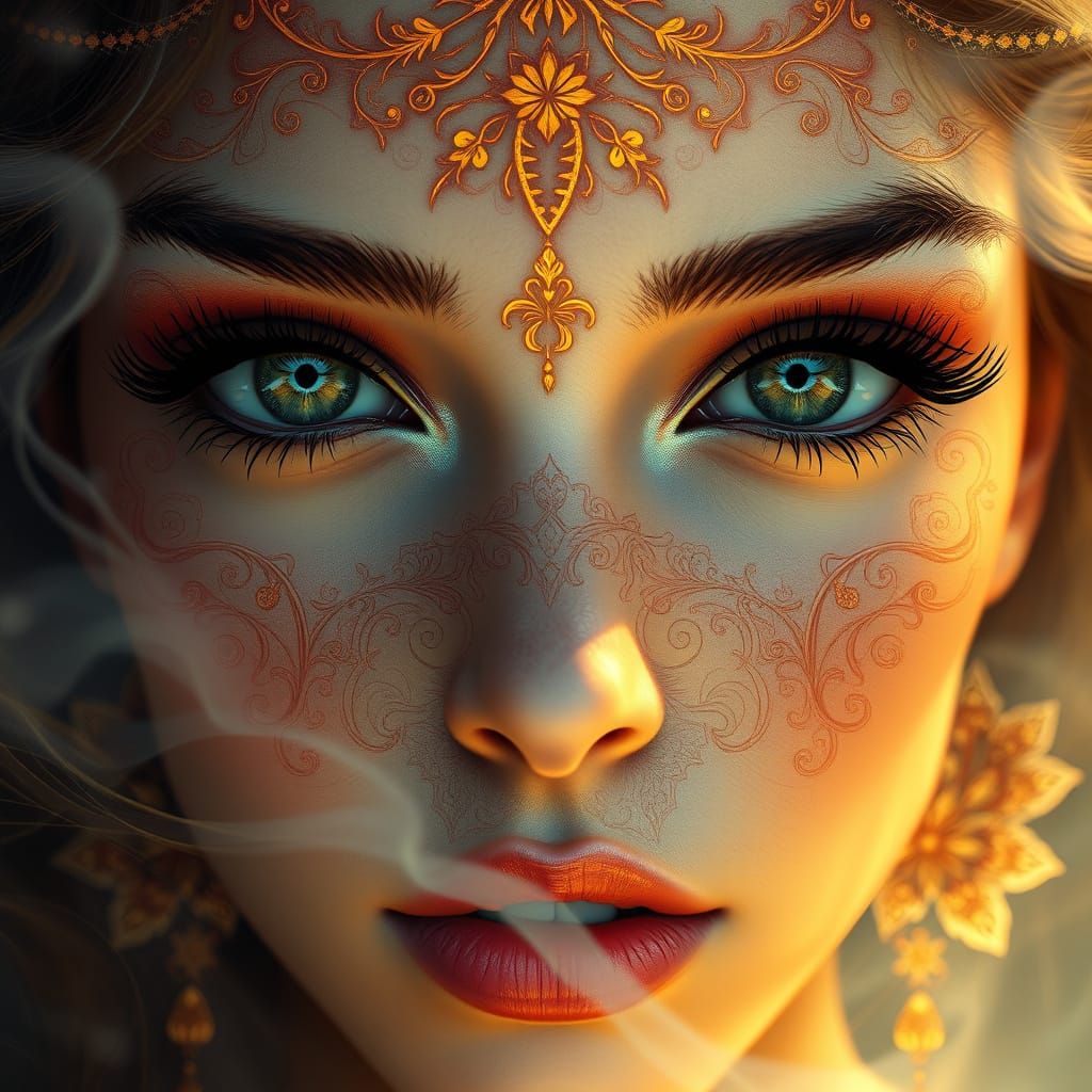 Dreamy Portrait of a Woman in Ethereal Fantasy Style