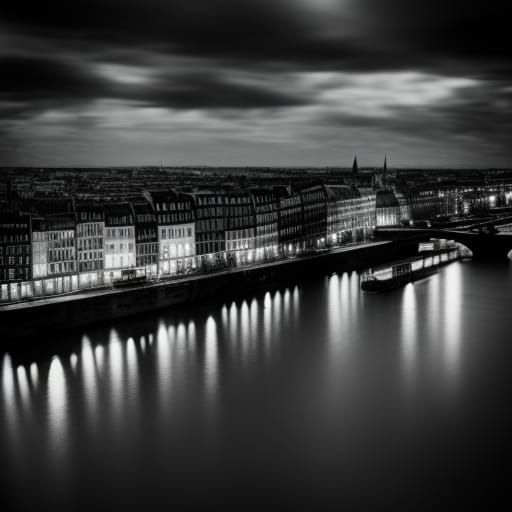 Rouen Skyline Portrait with Cathedral and Bridge