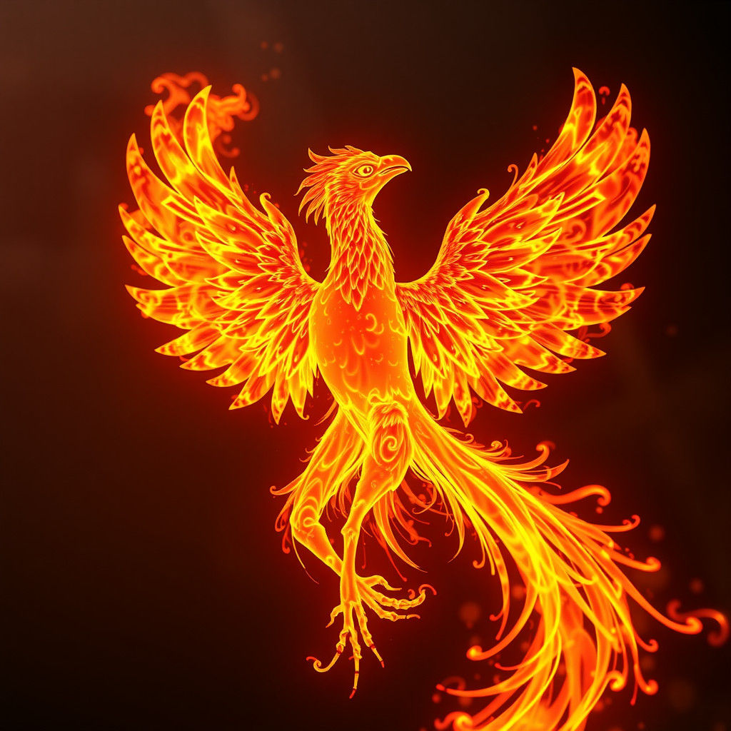 Fiery Phoenix Portrait in Unreal Engine 5