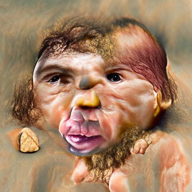 Neanderthal Baby: An AI-Generated Illustration