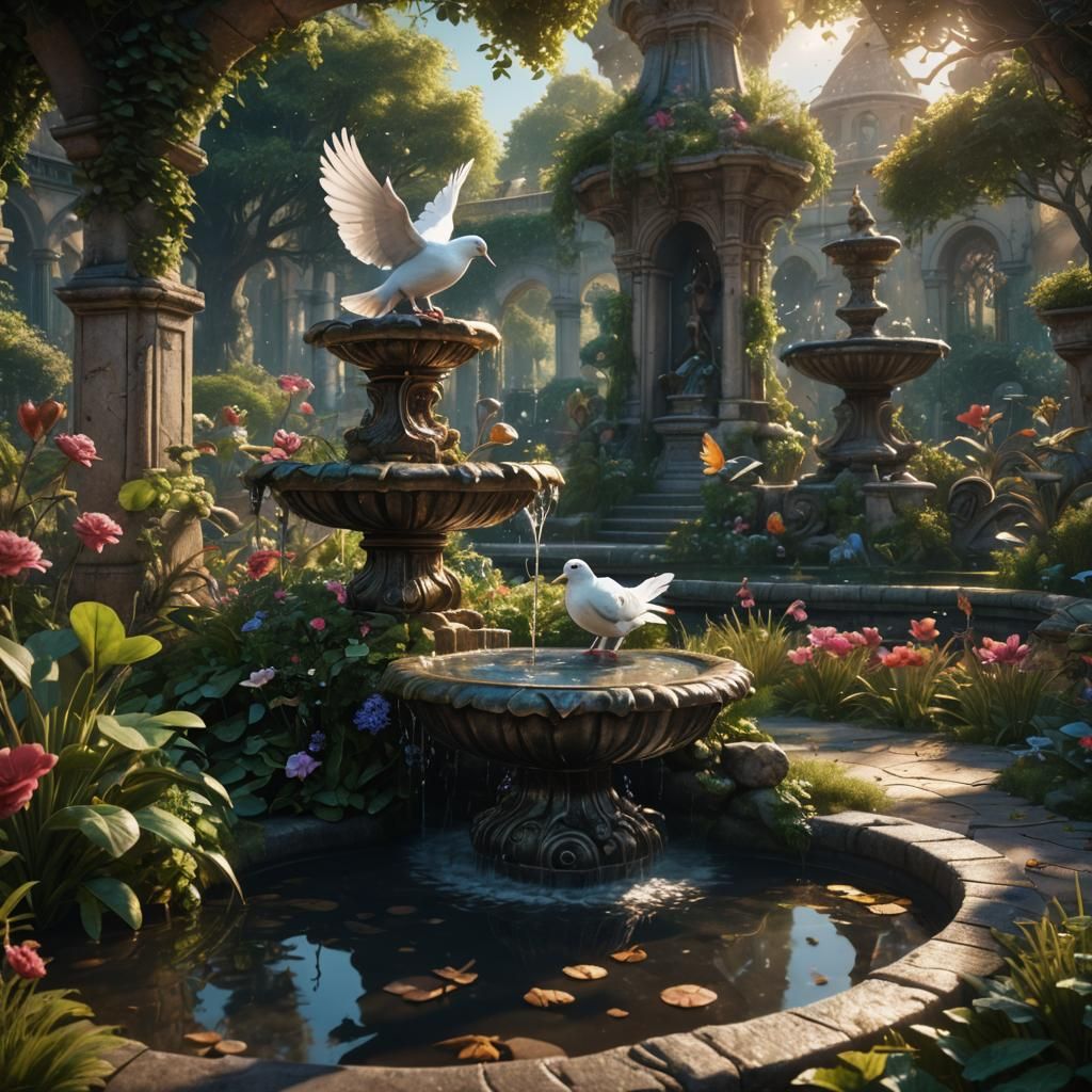 Calming evening garden