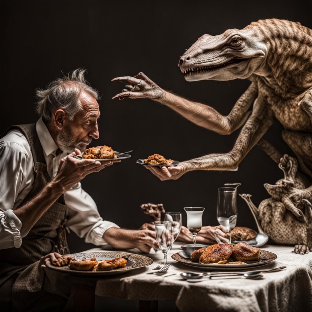 Exotic Aliens Celebrate in Surreal Restaurant: Photography
