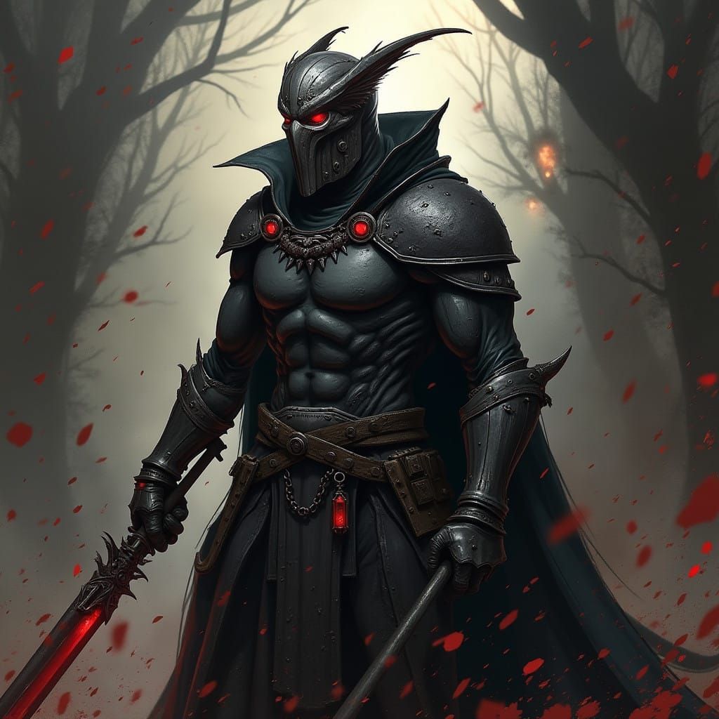 Grimdark Fantasy Cityscape at Dusk in a Muted Color Palette