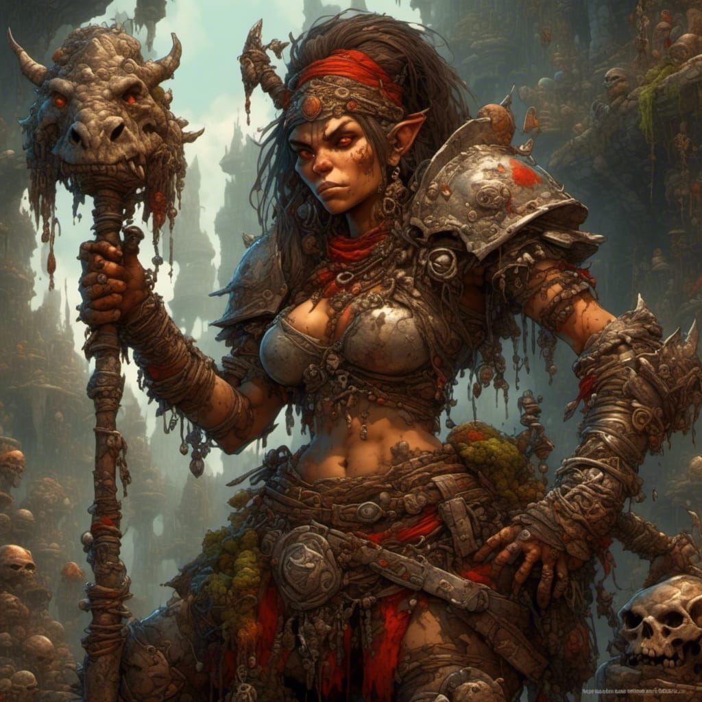 Red Skin Half-Orc Warrior