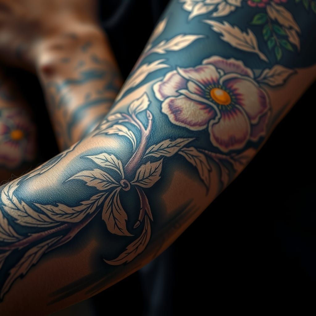 Detailed Armband Tattoo in Hyperrealistic Style