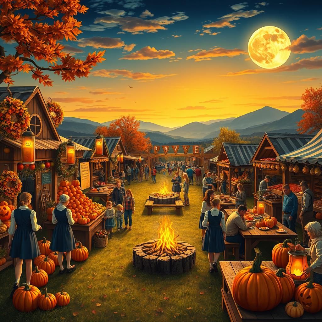 Moonlit Oktoberfest Celebration with Autumn Harvest Charm