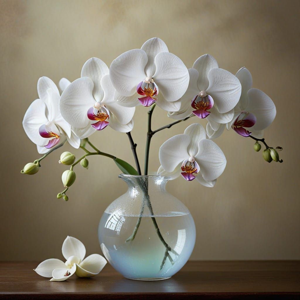 Ethereal Phalaenopsis Orchid in Iridescent Bloom