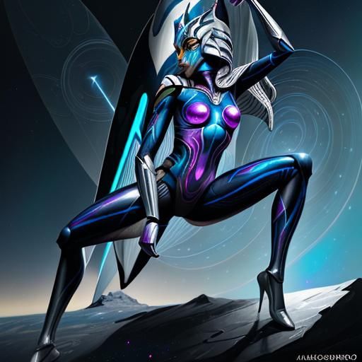 Ahsoka as Silver Surfer in Cosmic Astral Art