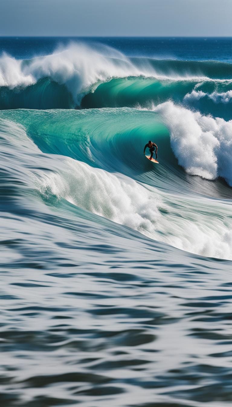Ocean Wave with Foam and Surf Tube