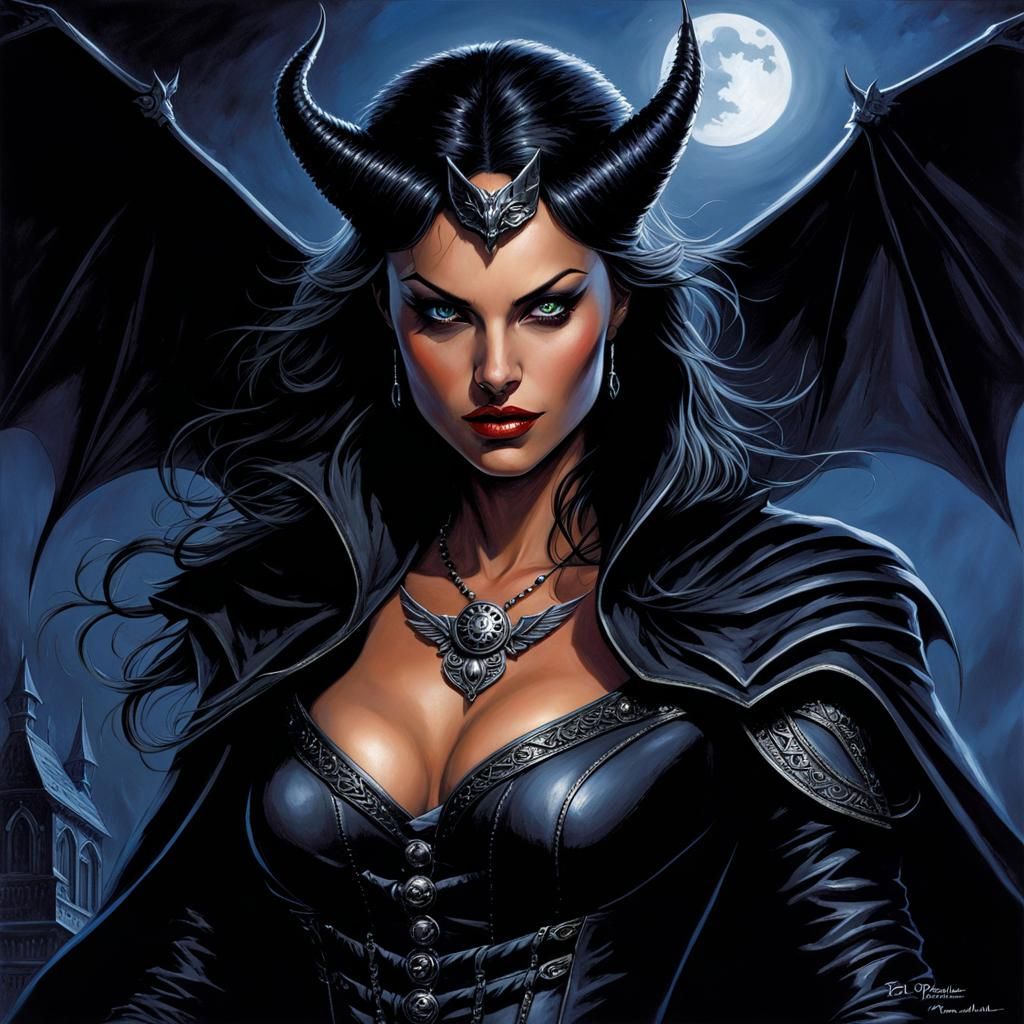 Tiefling Vampire in Underworld: Dark Fantasy Art