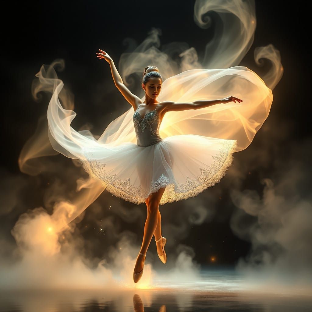 Enchanting Ballerina in Ethereal Majesty