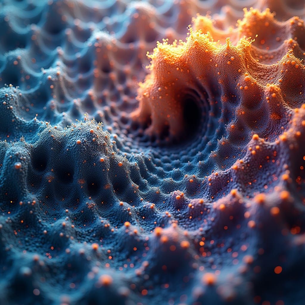 Swirling Abstract Fractal in Psychedelic Style