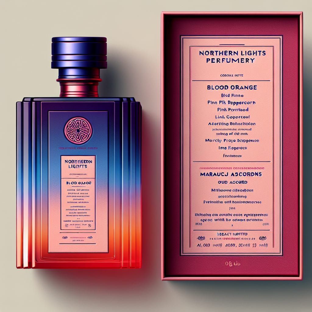 Northern Lights Perfume Bottle with Color Gradient