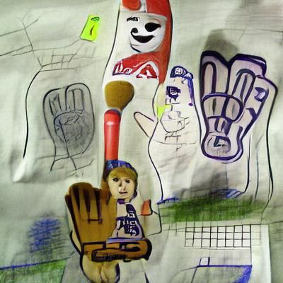 Baseball Fan with Foam Finger at Game