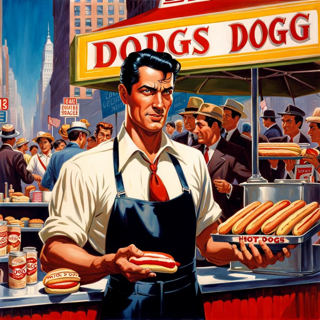 Hot Dog Seller in Times Square: Splash Art