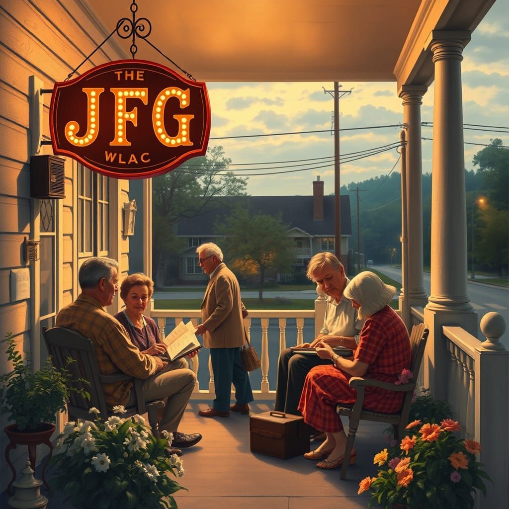 Serene Summer Afternoon on a Charming Front Porch