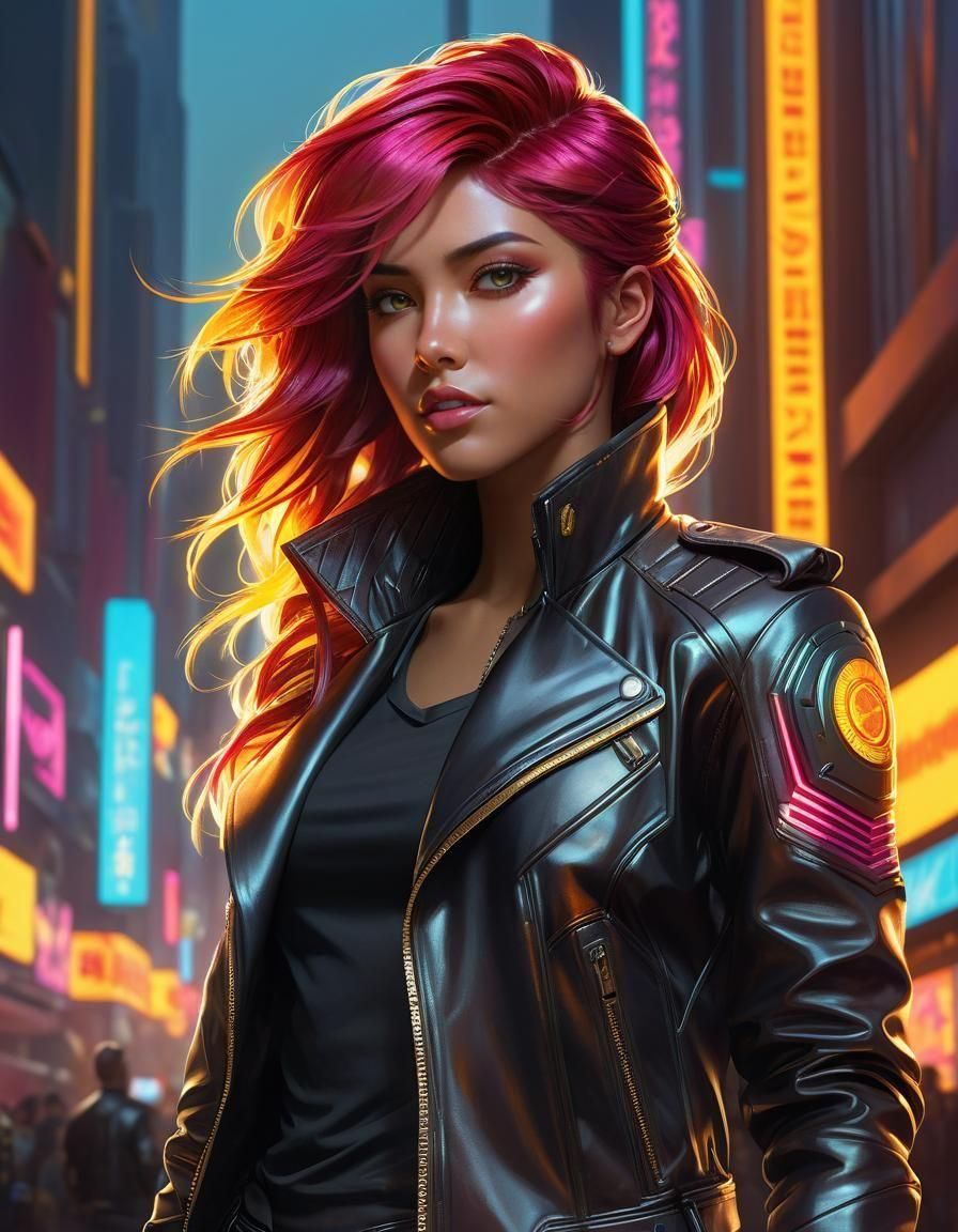 Sunset Shimmer Cyberpunk Portrait in 8k Resolution