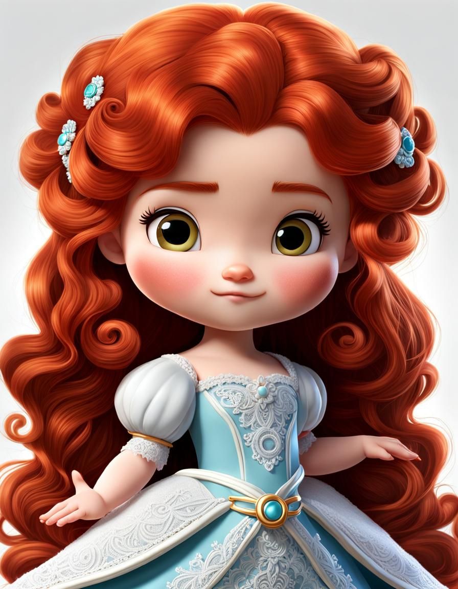 Chibi Merida in Lace Dress: Adorable ZBrush Render