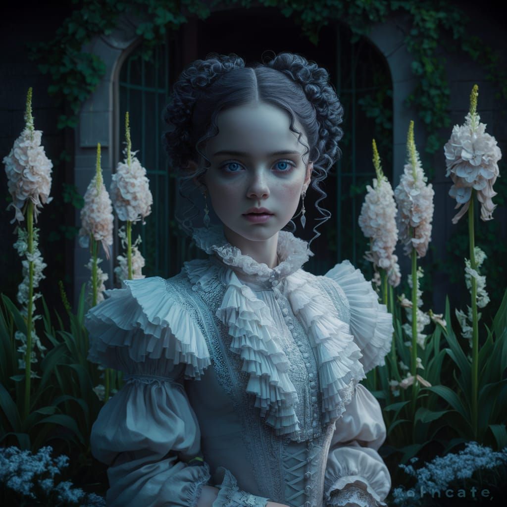 Ethereal Lady in Gladiola Garden Movie Poster