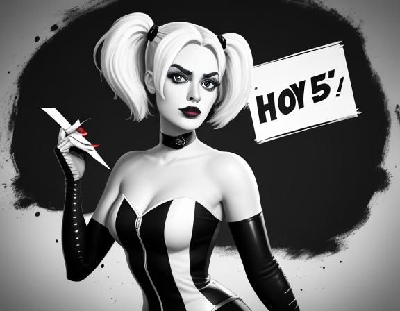 Harley Quinn in Lichtenstein Pop Art Style