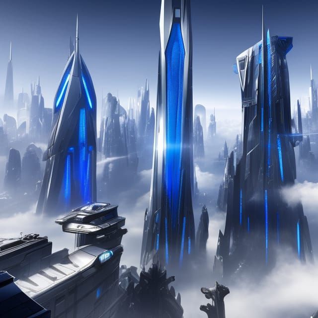 Hyperrealistic Futuristic City Concept Art