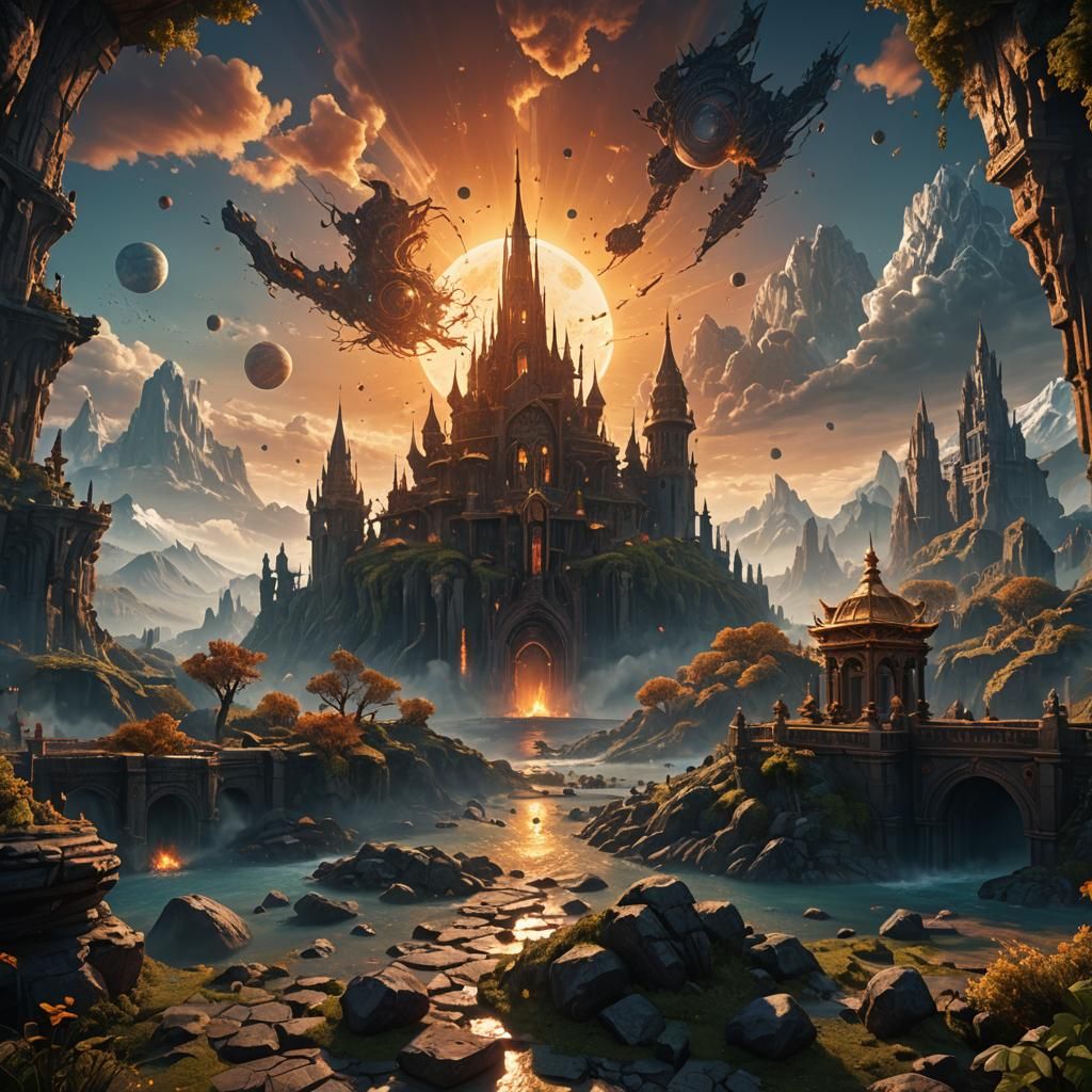 Detailed Matte Painting of a Fantastical Sun