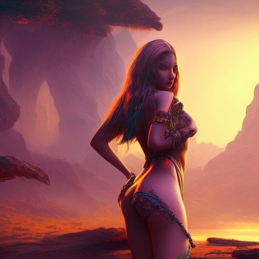 Detailed Fantasy Girl Digital Painting