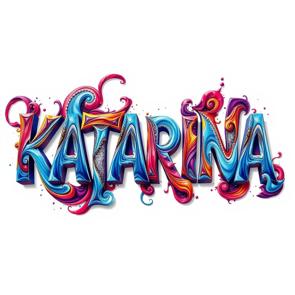 Dynamic 3D Letters in Mixed Media Style