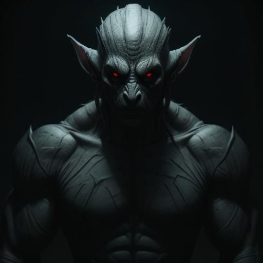 Gigantic Demon in Gothic Horror-Realism Style