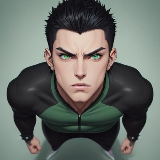 Handsome Anime Man with Piercing Eyes