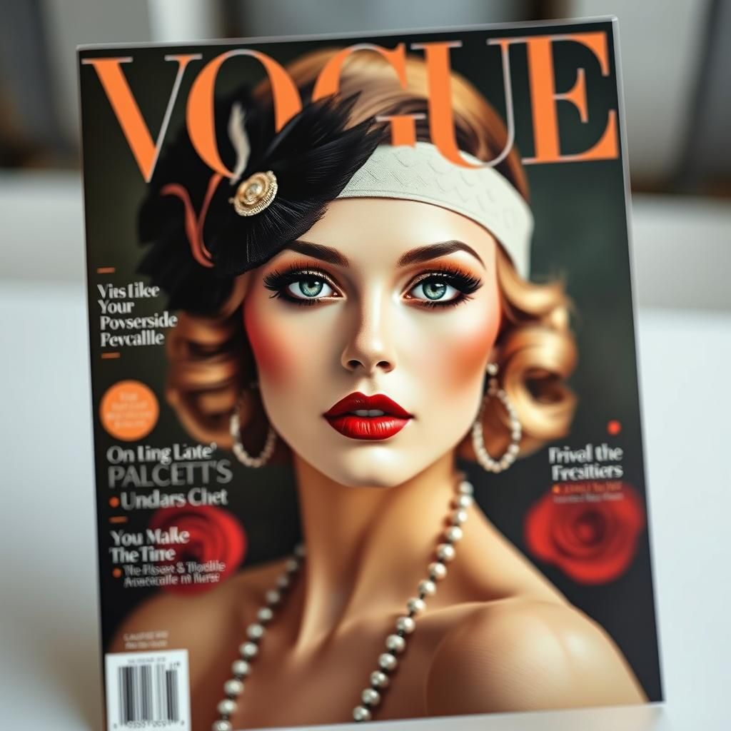 Art Deco Flapper Girl Vogue Cover