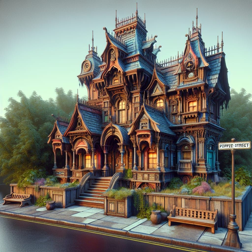 Victorian Dog House on Pepper Street in Fantasy Art