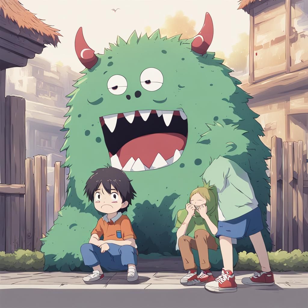 Anime Monster Friend Tired of Annoying Kid