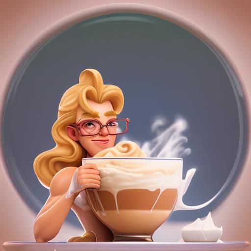 Man Relaxing in Coffee Cup Fantasy