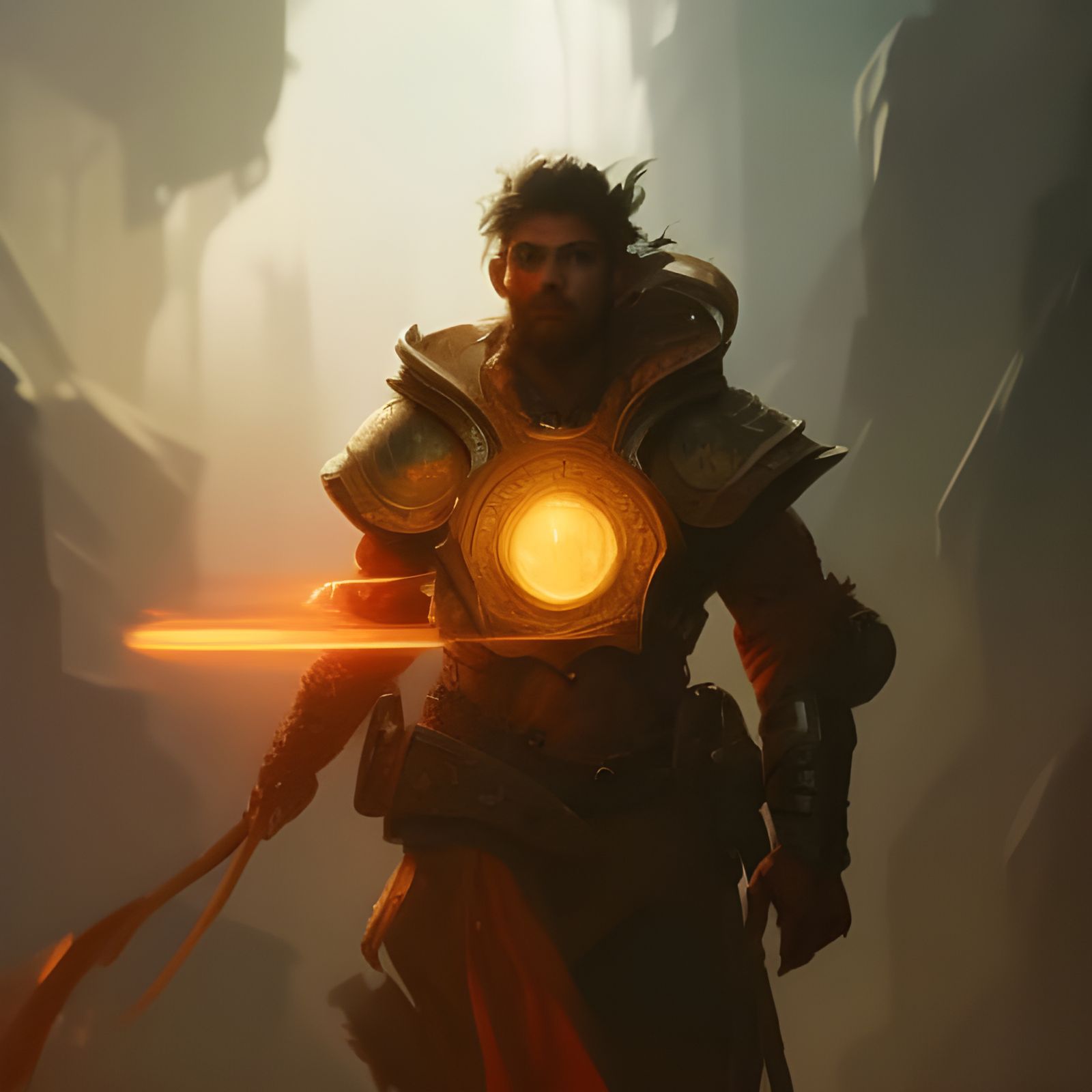 Dynamic Male Mage Portrait in Digital Art Style