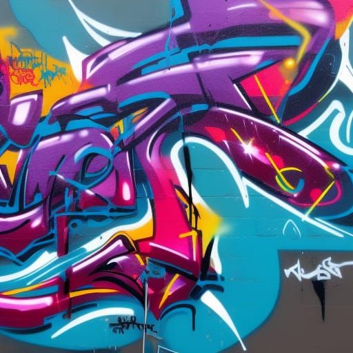 Colorful Graffiti Art of a Big Fish